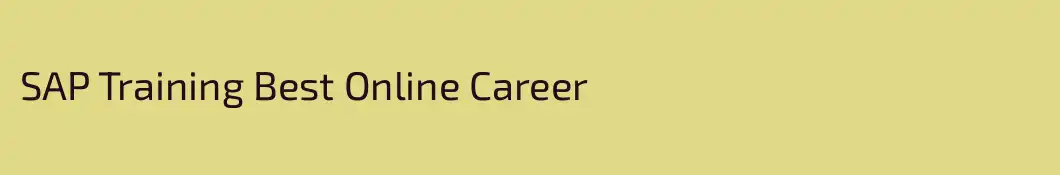 SAP Training Best Online Career